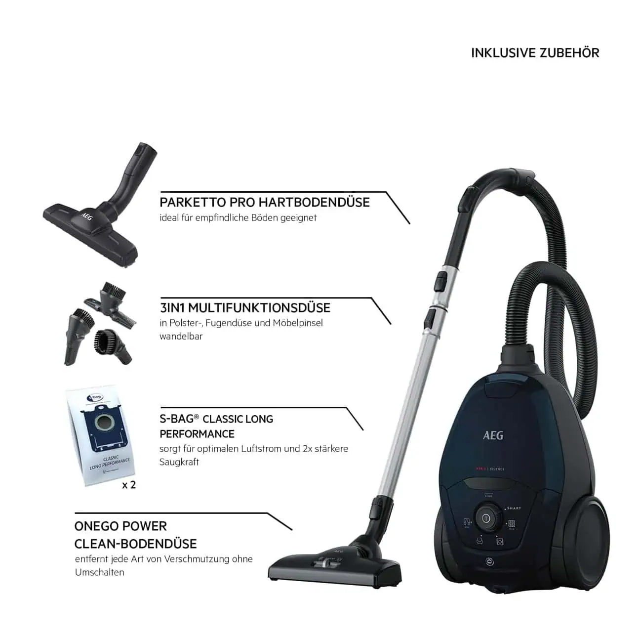 جاروبرقی سوپر سایلت آاگ مدل VX82-1-2ST
