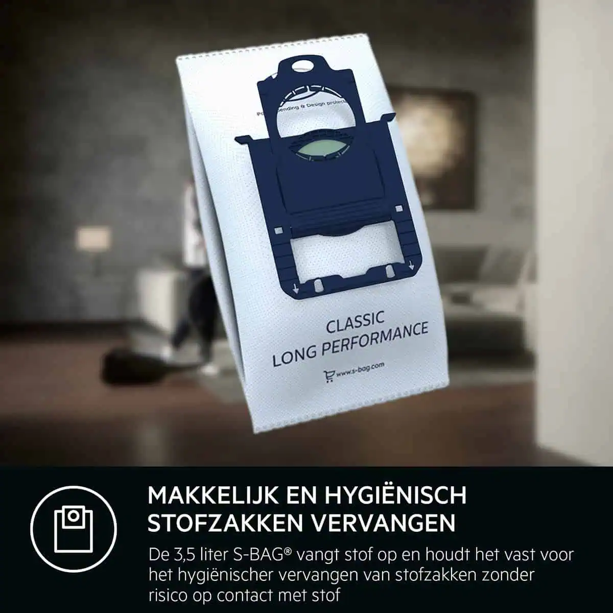 کیسه بهداشتی S-Bag جاروبرقی آاگ AEG VX82-1-5DB با ظرفیت ۳.۵ لیتری و تعویض آسان و تمیز