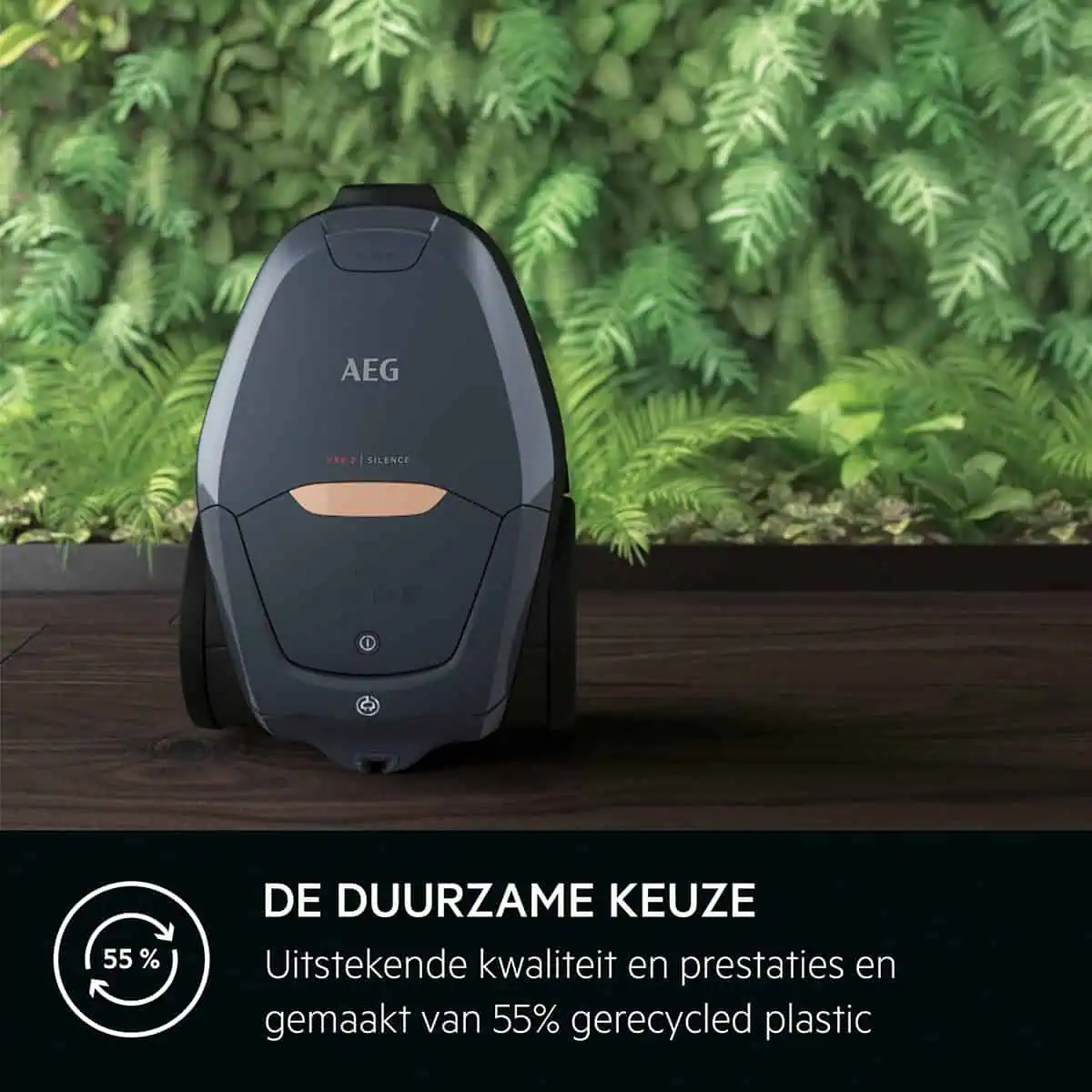 جاروبرقی آاگ AEG VX82-1-5DB ساخته‌شده از ۵۵ درصد پلاستیک بازیافتی با کیفیت و دوام بالا