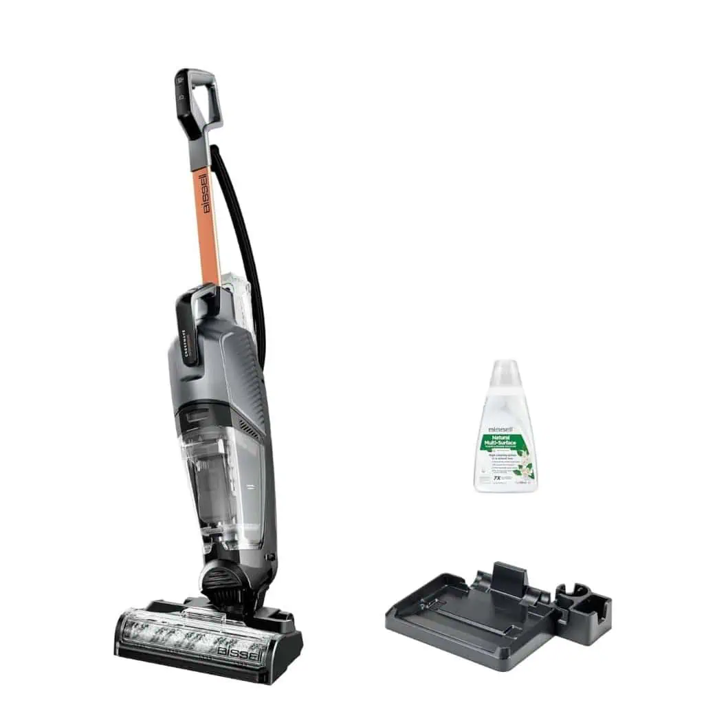 اقلام همراه جاروبرقی بخارشوی Bissell CrossWave HydroSteam 3527E شامل پایه شارژ و شامپوی مخصوص