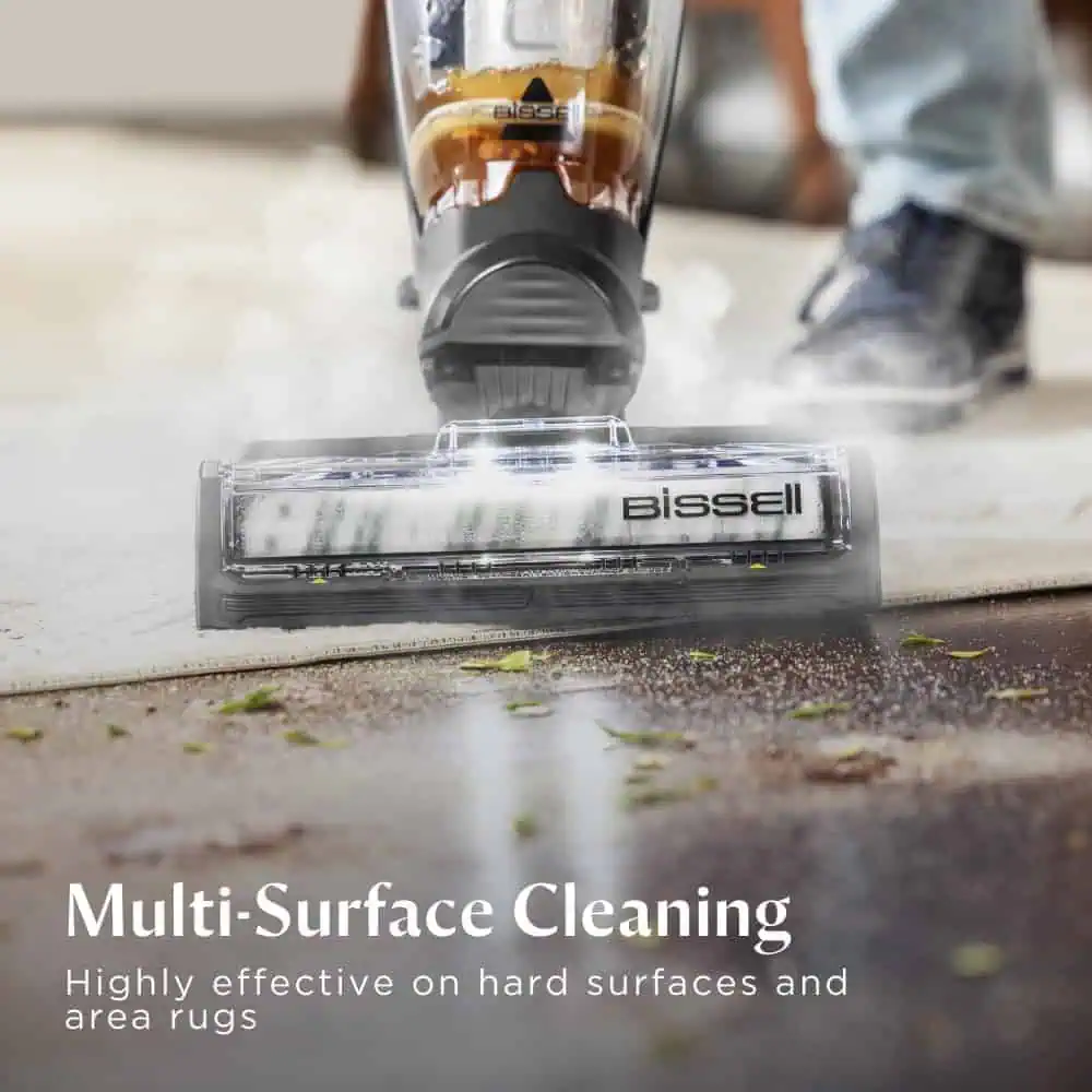شستشو و جارو همزمان روی فرش و کف سخت با دستگاه Bissell CrossWave HydroSteam 3527E