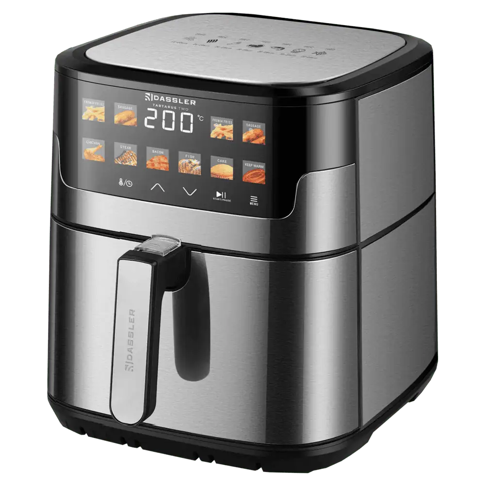 سرخ کن داسلر مدل Dassler Tartarus Two بدون درب شفاف، بدنه استیل ضدزنگ و صفحهنمایش لمسی بزرگ