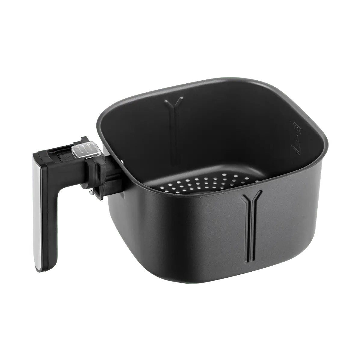 سبد سرخ‌کن بدون روغن Fakir Chefry UNO با طراحی ضد چسبندگی و دسته جداشونده مشکی و نقره‌ای، مناسب برای شستشو در ماشین ظرف‌شویی