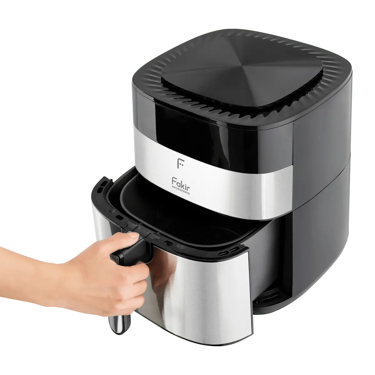 دست کاربر هنگام بیرون کشیدن سبد سرخ‌کن فکر Chefry Uno