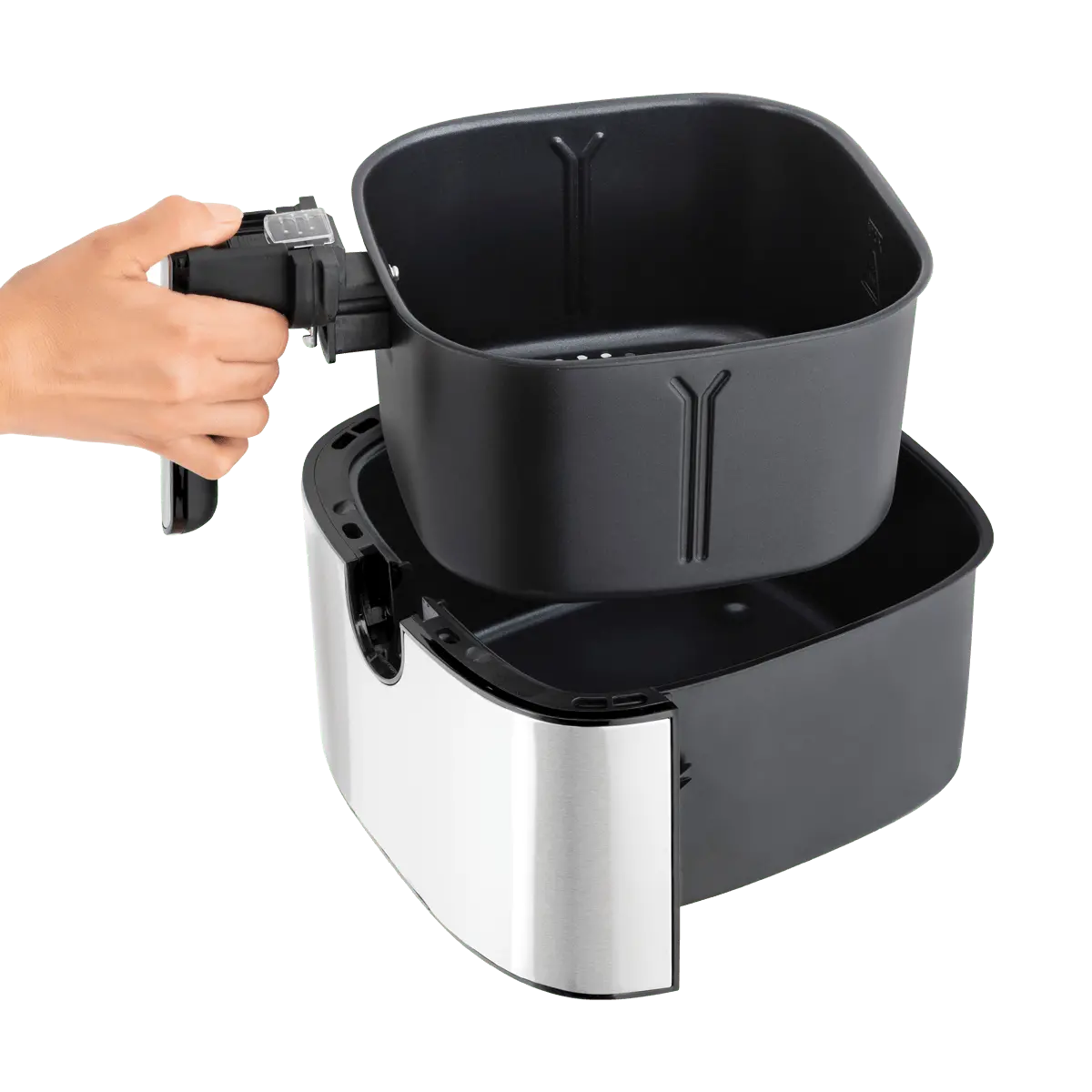 خارج کردن کامل سبد داخلی سرخ‌کن Fakir Chefry Uno برای شستشو