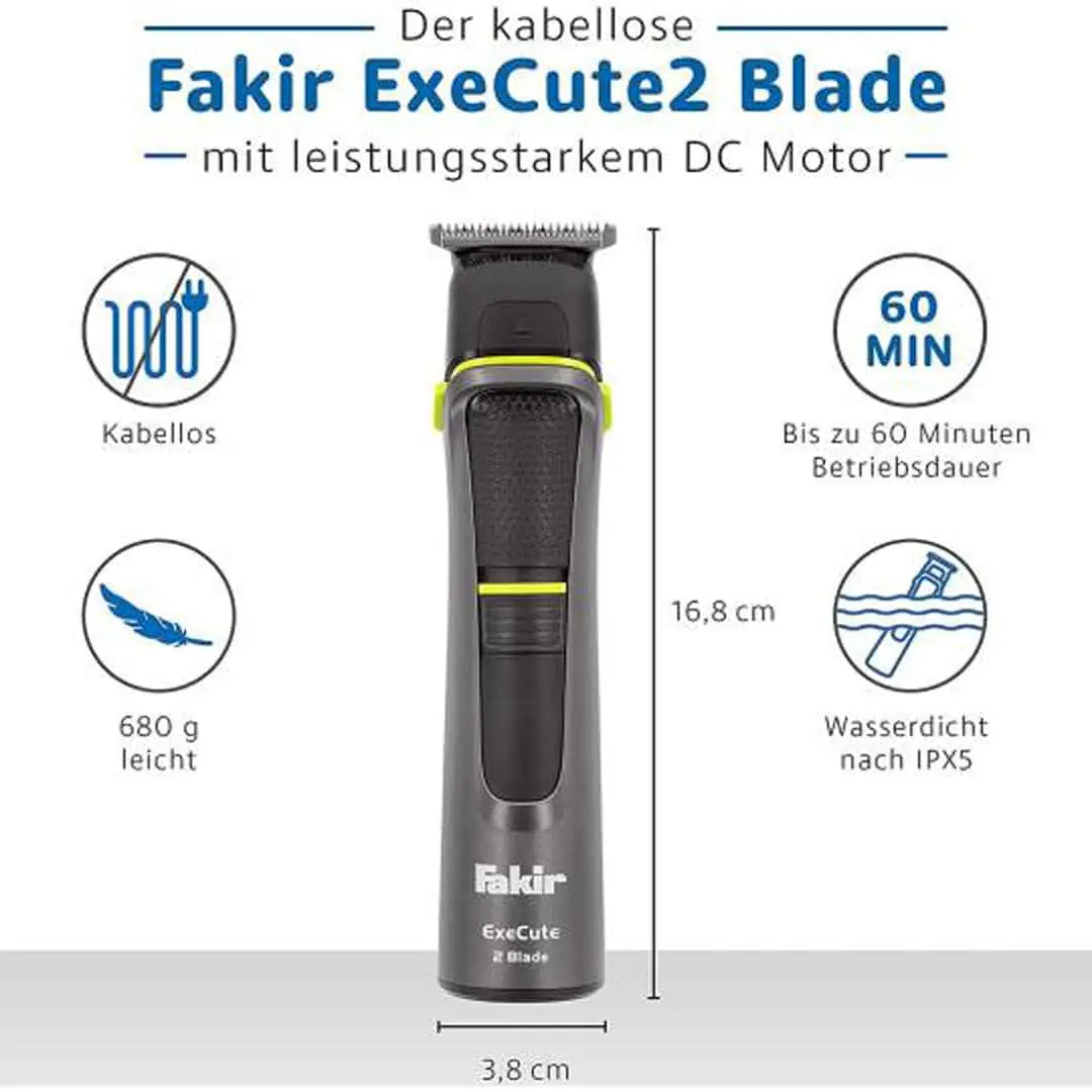 ماشین اصلاح سر و صورت و بادی گروم فکر مدل Fakir ExeCute 2 Blade