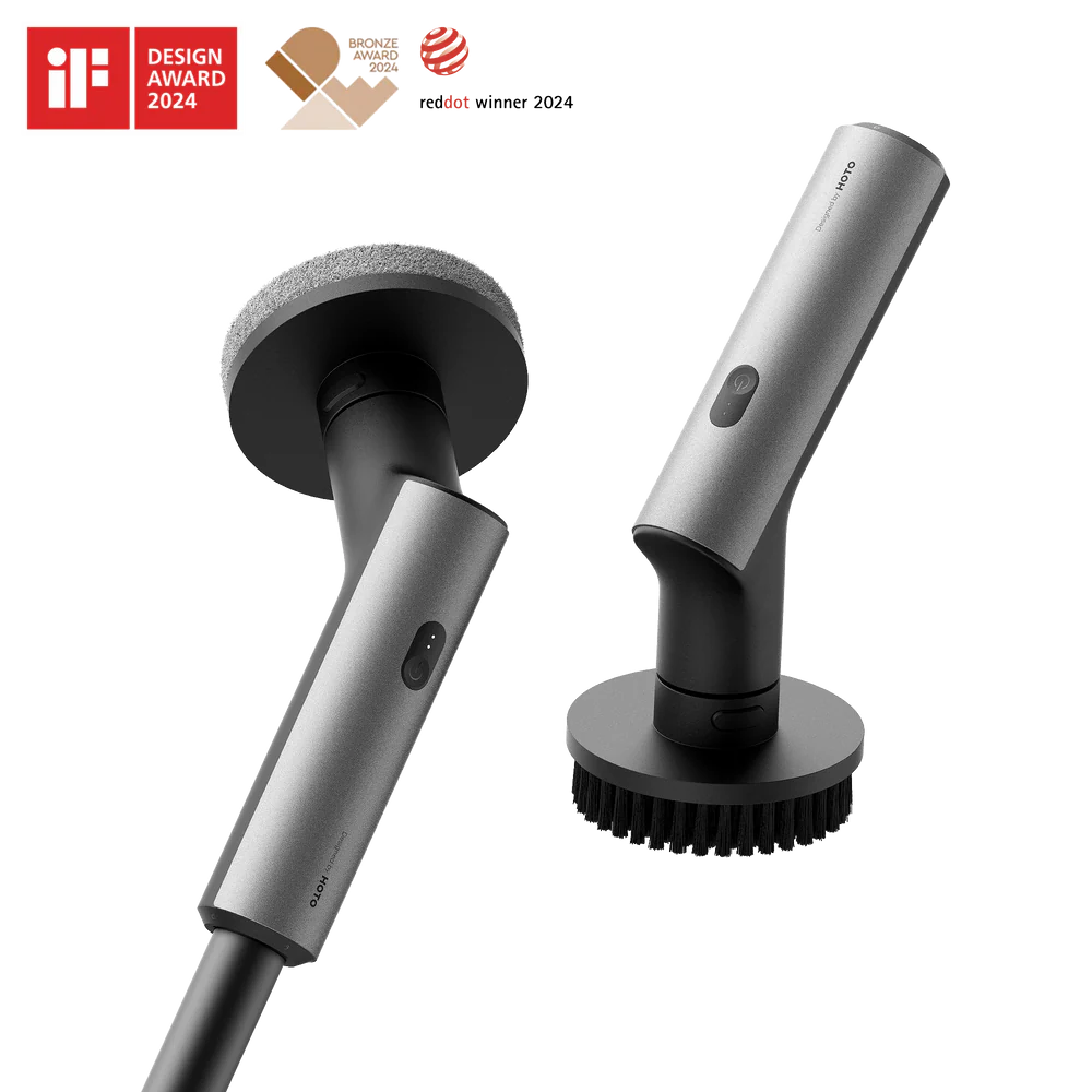 اسکرابر و سطحشوی شارژی هوتو HOTO QWQJS001 همراه با دو سری برس و پد اسفنجی – طراحی مدرن و برنده جایزه iF 2024