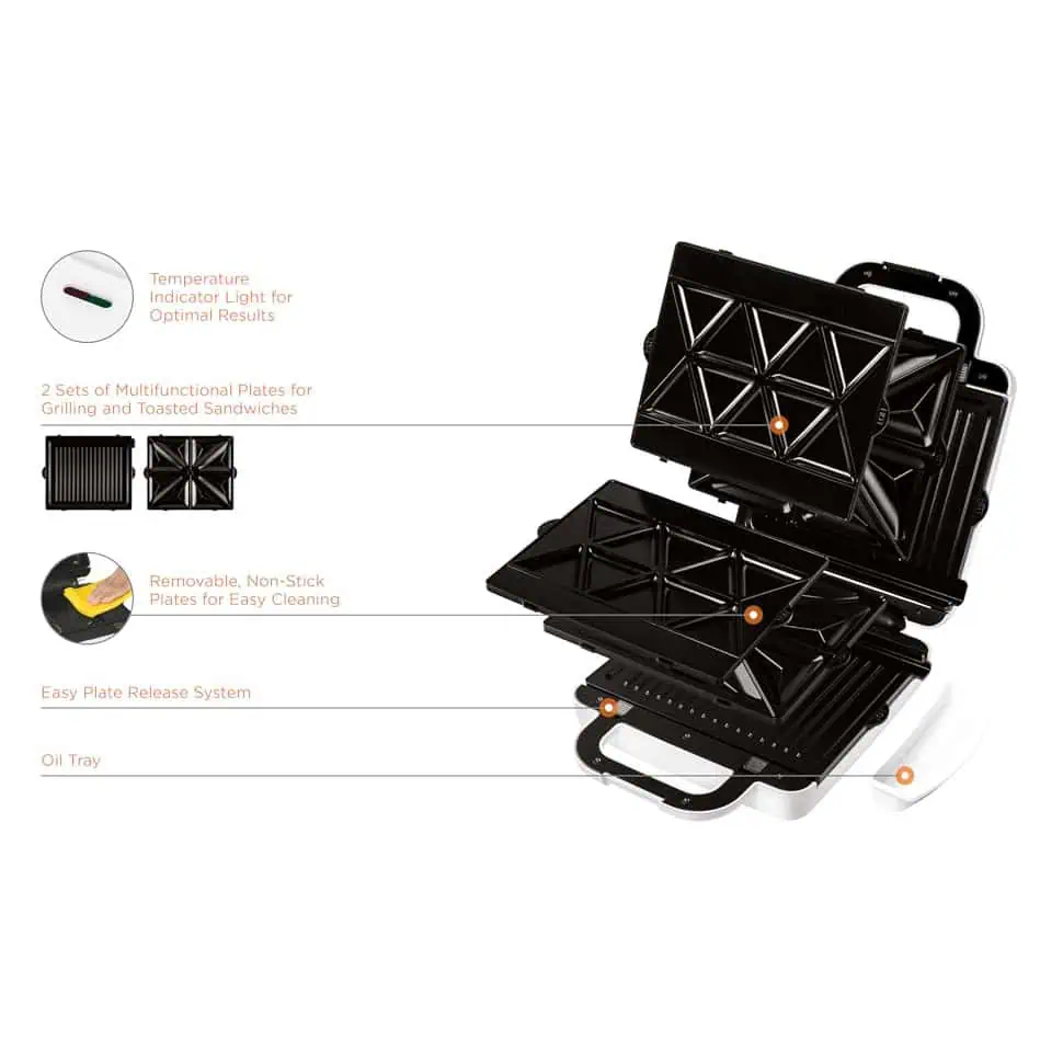 نمای شماتیک صفحات گریل و اسنک کنوود SMP94.A0 همراه با توضیحات ویژگیها