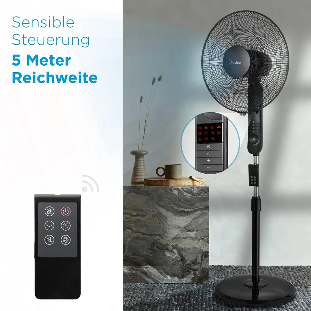 پنکه ایستاده میدیا مدل FS40-15FR با کنترل راحت از راه دور تا 5 متر