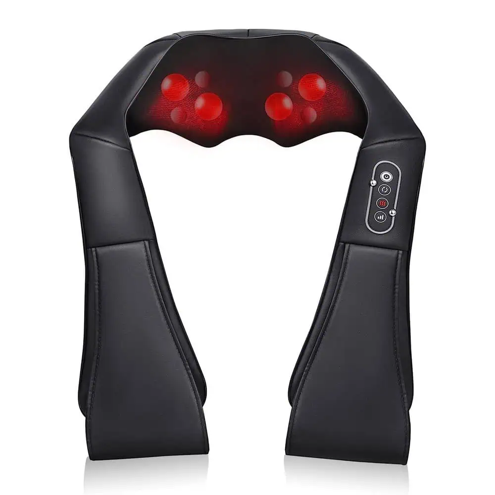 نمای عقب ماساژور Naipo MGS-150DC با دکمههای کنترل شدت و گرمایش و گرههای ماساژ حرارتی