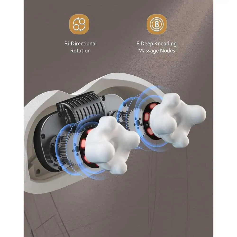 موتور پرقدرت و ۸ گره ماساژ 3D با چرخش دوطرفه در ماساژور گردن و شانه Naipo MGS-150DC