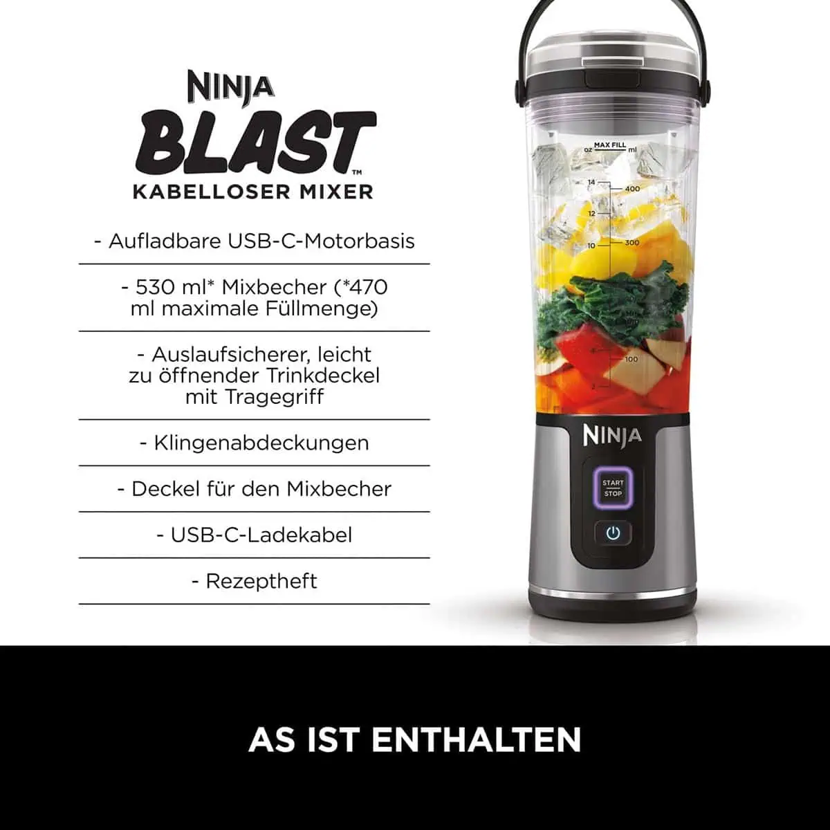 شیکر شارژی نینجا مدل Ninja Blast BC151EUBK