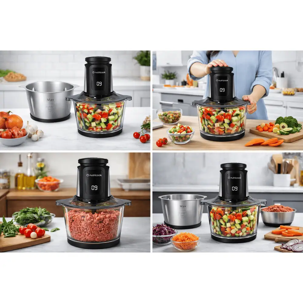 کاربردهای مختلف خردکن دو کاسه 3 لیتر نوتریکوک Nutricook NC-CH6000 در آشپزخانه