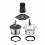 نمای انفجاری قطعات خردکن دو کاسه 3 لیتر نوتریکوک Nutricook NC-CH6000 شامل موتور، تیغه و کاسه‌ها