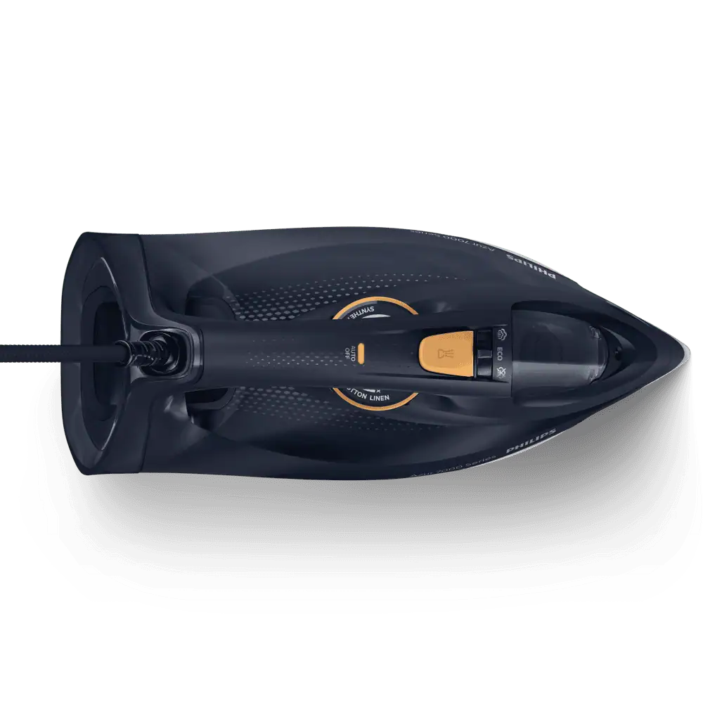 نمای بالایی اتو بخار فیلیپس HD7060 با دکمههای کنترلی و تنظیم دما