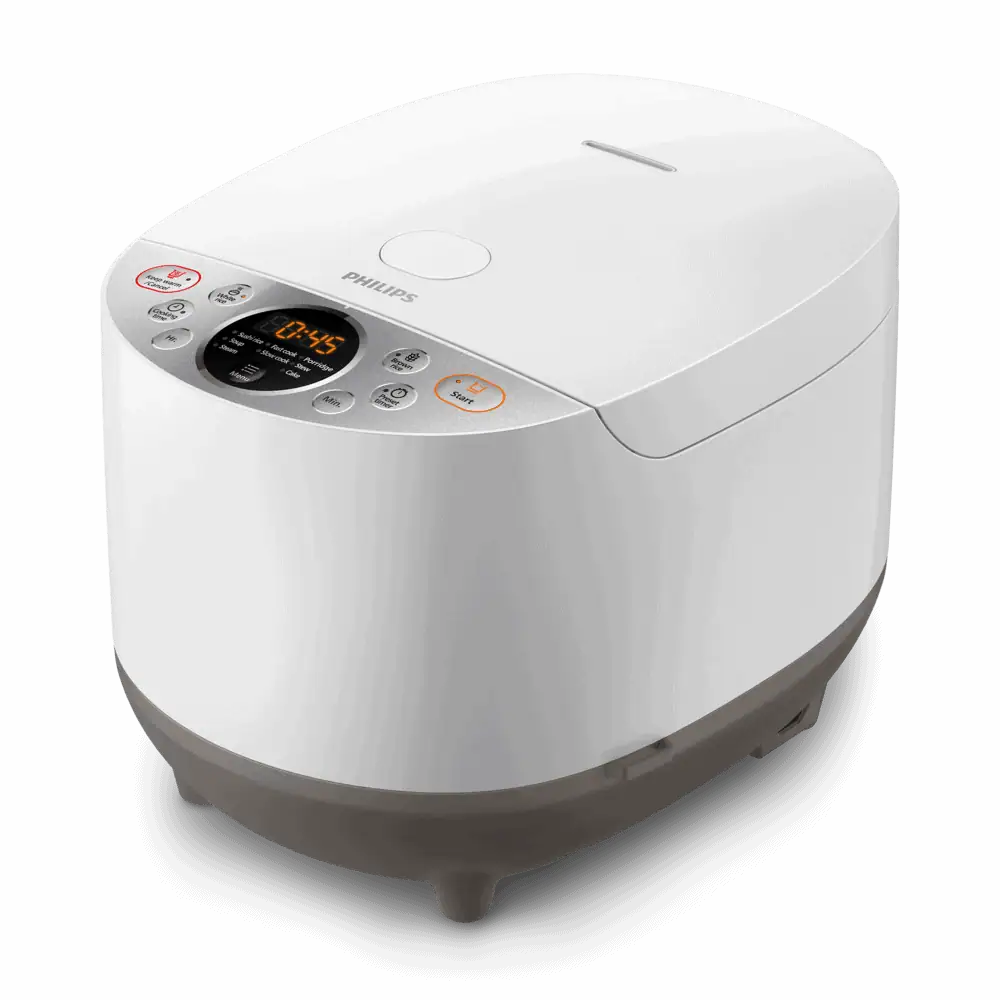 پلوپز و مولتی کوکر فیلیپس مدل Philips HD4515 سفید، نمای سهبعدی از زاویه چپ