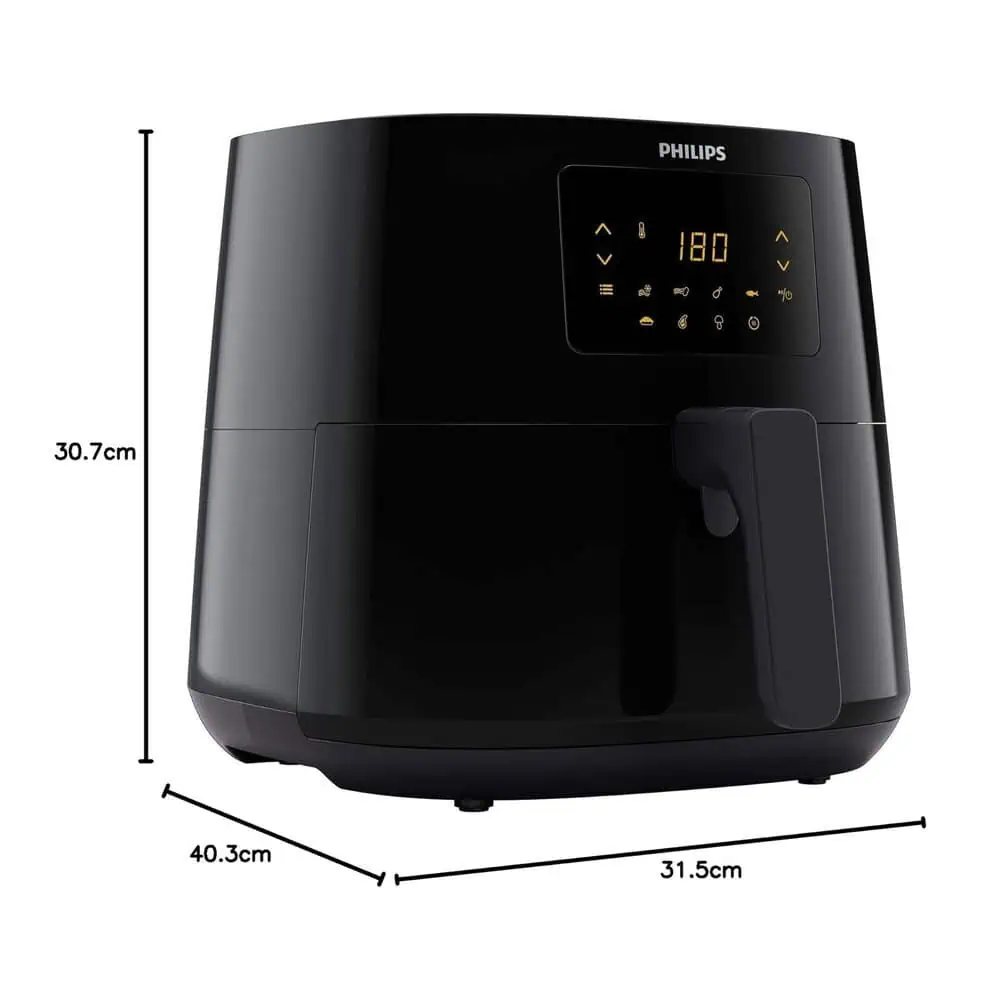 ابعاد سرخکن بدون روغن فیلیپس Philips HD9270/91 با ارتفاع ۳۰.۷ سانتیمتر و ابعاد ۴۰.۳ × ۳۱.۵ سانتیمتر