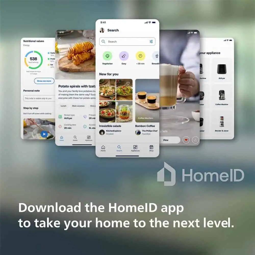 اپلیکیشن HomeID برای دستور پخت و راهنمای استفاده از سرخکن فیلیپس