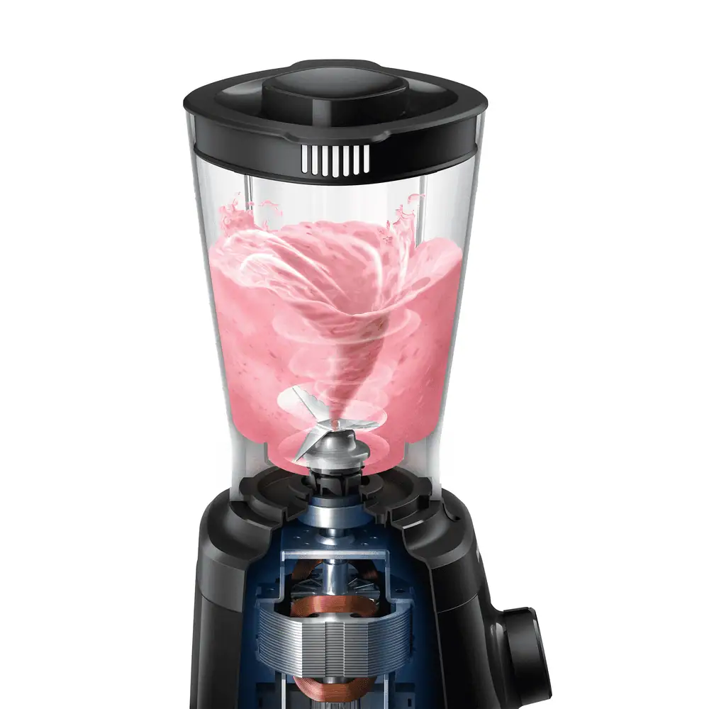 نمای عملکرد مخلوط کردن مواد و ایجاد گردابه در بلندر فیلیپس HR2141 با فناوری ProBlend