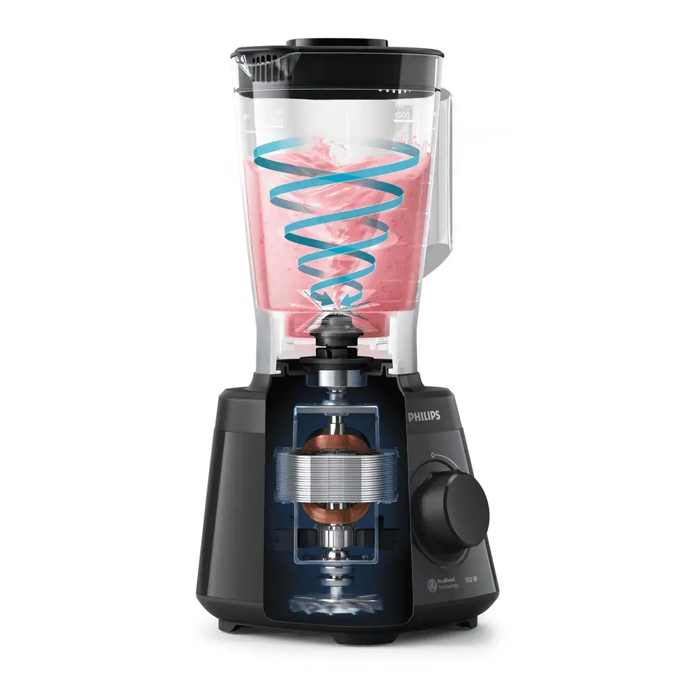 ساختار داخلی موتور و انتقال قدرت در مخلوط کن Philips HR2141 با تکنولوژی ProBlend 4