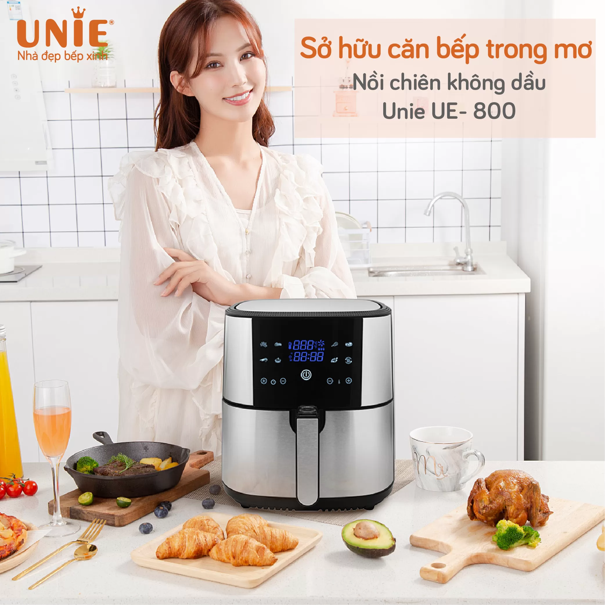 سرخ کن بدون روغن 8 لیتری یونی ویتنام Unie UE-800