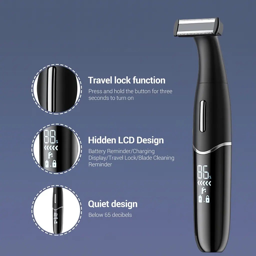 مای نزدیک از ماشین اصلاح والریا با نمایشگر مخفی LCD و قابلیت قفل سفری