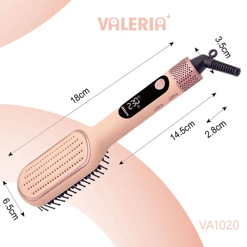 ابعاد و اندازه‌های برس حرارتی و سشوار Valeria VA1020 با طراحی ارگونومیک