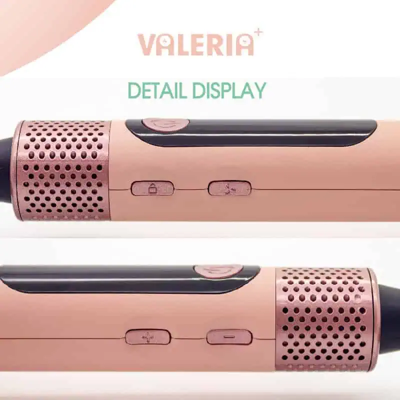 دکمه‌ها و کلیدهای تنظیم دما و قفل ایمنی برس حرارتی والریا Valeria VA1020