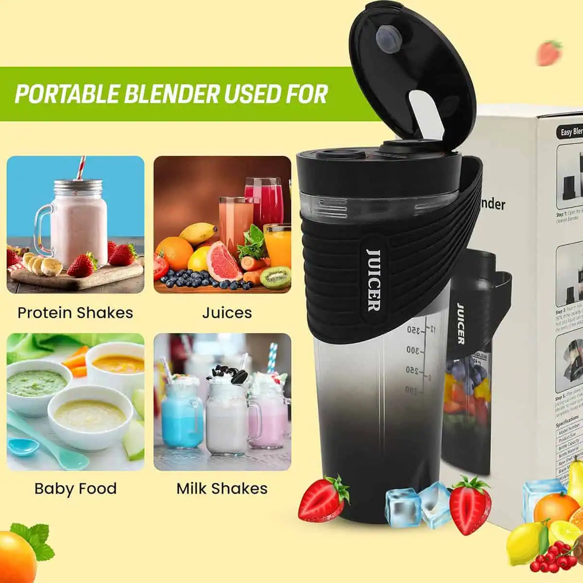 اسموتی ساز و شیکر شارژی جویسر مدل juicer hd-07