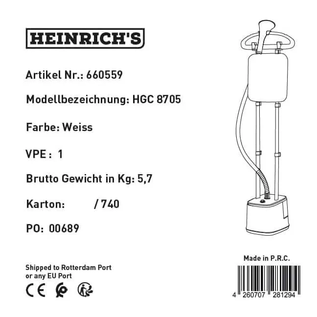 بخارگر هاینریش ‎Heinrich´s ‎HGC 8705